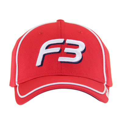 Red Polymesh Embroidered Logo Baseball Cap Unisex Low Profile Adjustable Casual Hats
