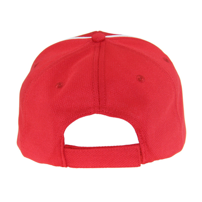 Red Polymesh Embroidered Logo Baseball Cap Unisex Low Profile Adjustable Casual Hats