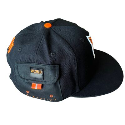 High Quality 3D Embroidered Chain Snapback Cap Street Hip Hop Block Flat Brimmed Baseball Hat Utility Pocket with velcro Zipper