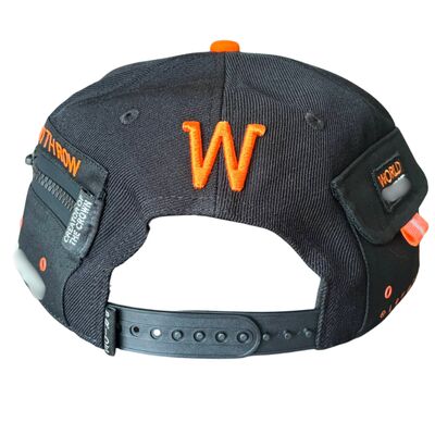 High Quality 3D Embroidered Chain Snapback Cap Street Hip Hop Block Flat Brimmed Baseball Hat Utility Pocket with velcro Zipper