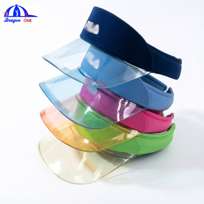 Custom Logo Transparent Brim Visors Hat Multi-Color Sporty Outdoor Sun UV Protection Breathable Fabric Contrast Stitching Open
