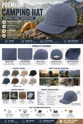 Luxury Striped 5-Panel Camp Cap with Full-Body Cartoon Print Leather Strap Vintage Washed Flat Brim Baseball Hat Bulk Supplier